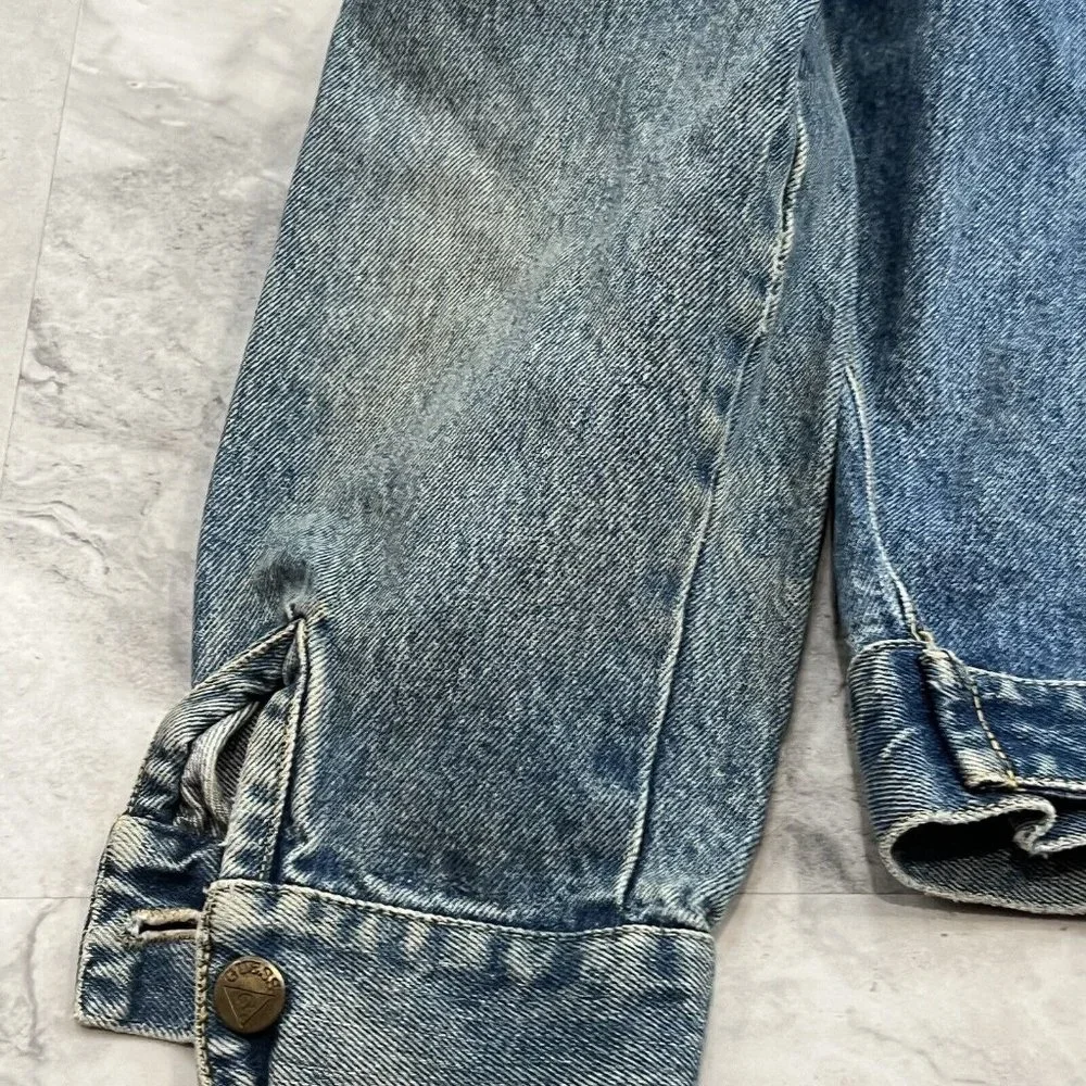 Vintage Guess Georges Marciano Denim Jean Jacket Mens Size Large 80s Big‎ Logo